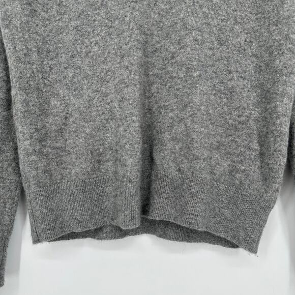Quince Mongolian 100% Cashmere V-Neck Sweater Pullover Cozy, Heather Gray - Picture 7 of 15